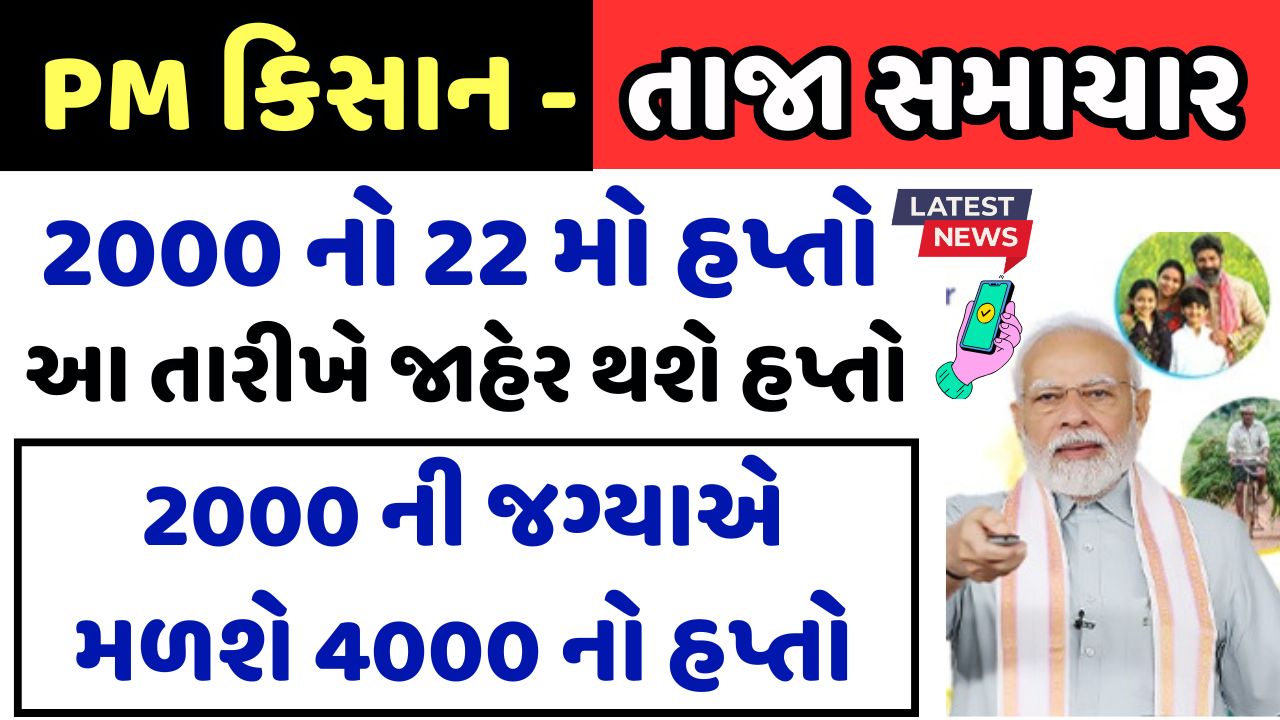 PM Kisan 22th Installment Date Gujarat 2026 | પીએમ કિસાન યોજના 22મો હપ્તો 2026 ગુજરાત